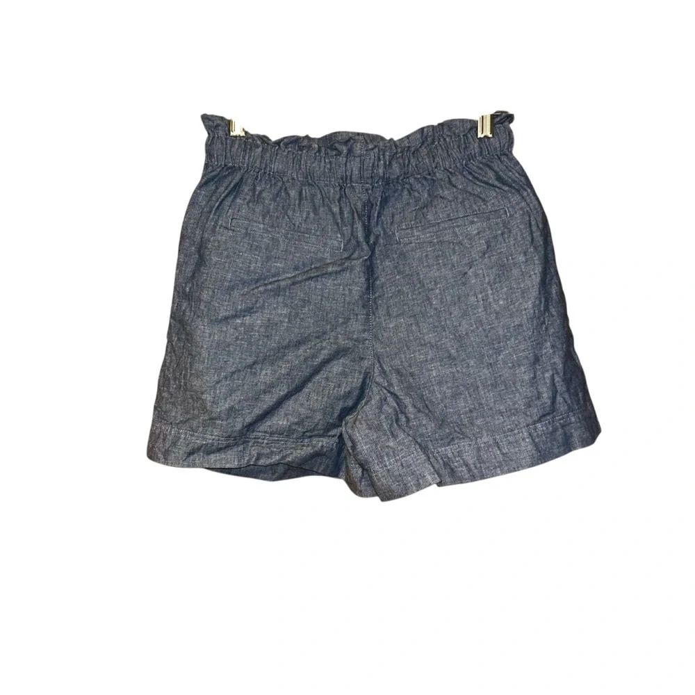 Uniqlo Linen Cotton Pull On Shorts Women’s XS Blue Elastic Waist Lightweight‎